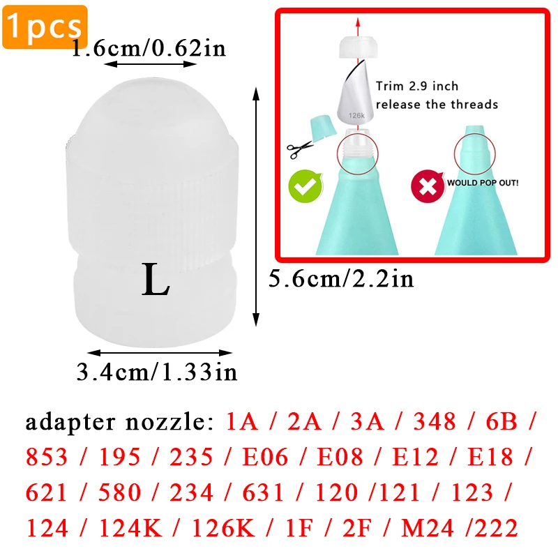 Adaptateur blanc pour poche à douille, avec sa bague de serrage