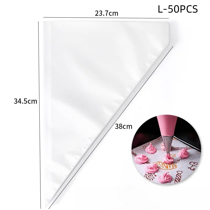 Poche à douille jetable transparente, vue à plat